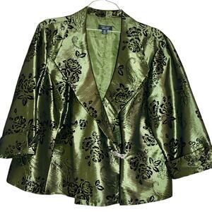 Green Beaded Jacket Sparkle Formal Vintage 90s Evening Wear 22W